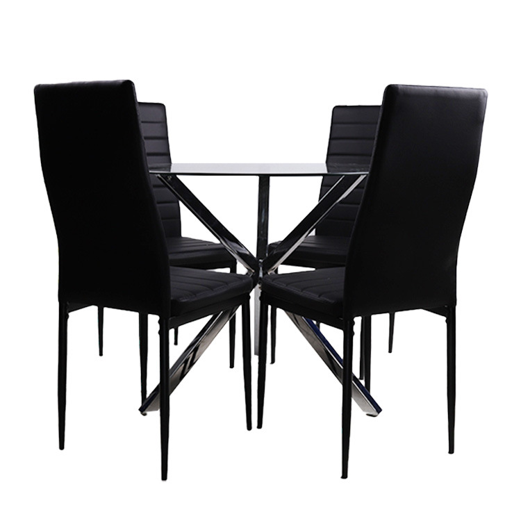 Mesa de Comedor de Vidrio Templado para 4 Personas para Restaurante