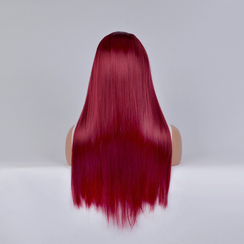 Synthetische Perücke, Halloween-Perücke, COS, farbiger Damen-Langknall, mittellanges Stirnband mit glattem Haar_voghion.com