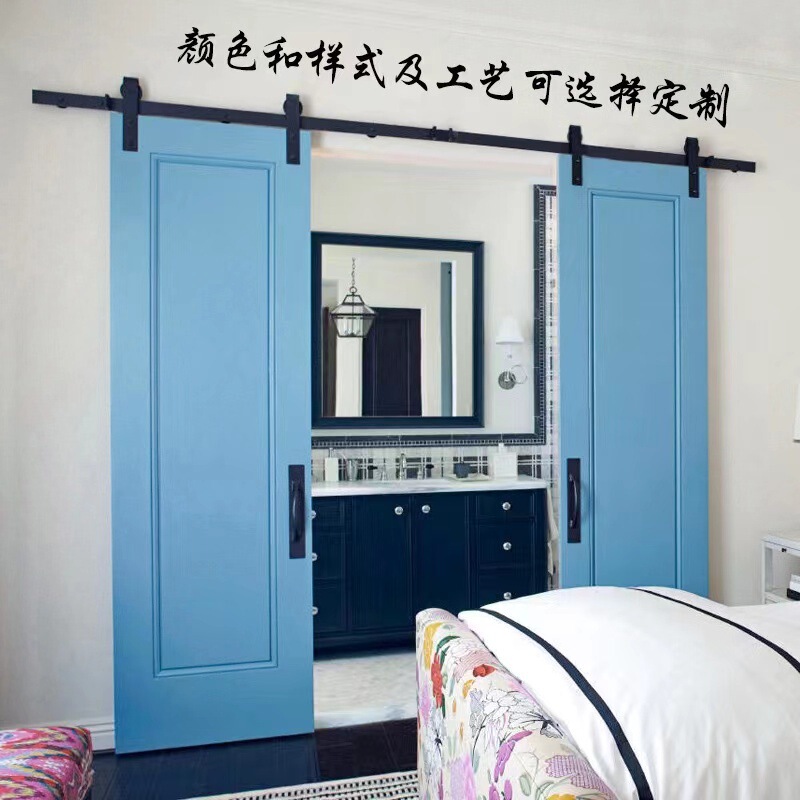 Barn door hanging rail bathroom glass kitchen aluminum alloy ghost door sliding door rail sliding partition wooden door