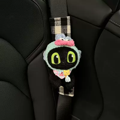Sürətlər qutusu və əl tormozu başlıqları: Doll Car Seat Belt - shoulder-pads-23-black-and-white-check-genuine-squatting-night-fury-ugly-fish-big-mouth-powder-butter-bib