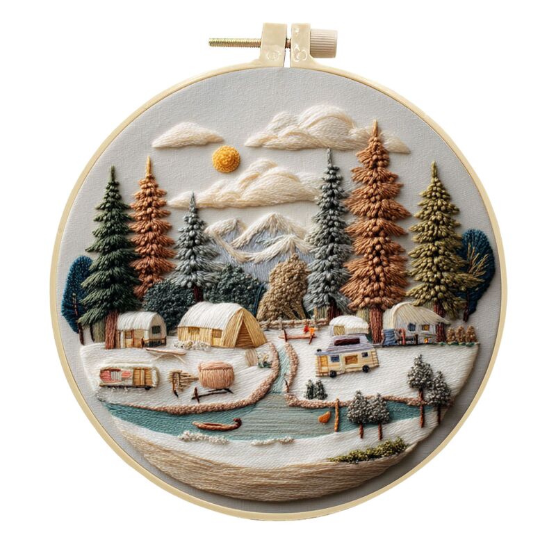 オリジナル先行販売クロスボーダー新製品刺繍 diy 風景手作り生地材料パッケージキットクリエイティブ手作り裁縫英語|undefined