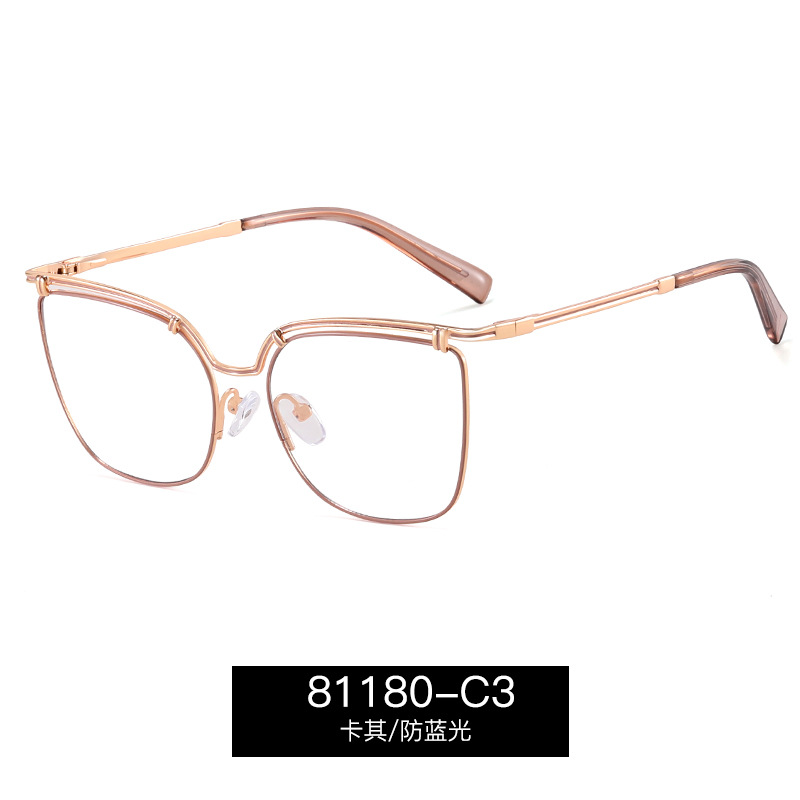 81180 marco de gafas de moda ligero y delgado anteojos de luz azul anteojos de cara delgada con anteojos de miopía anteojos de metal