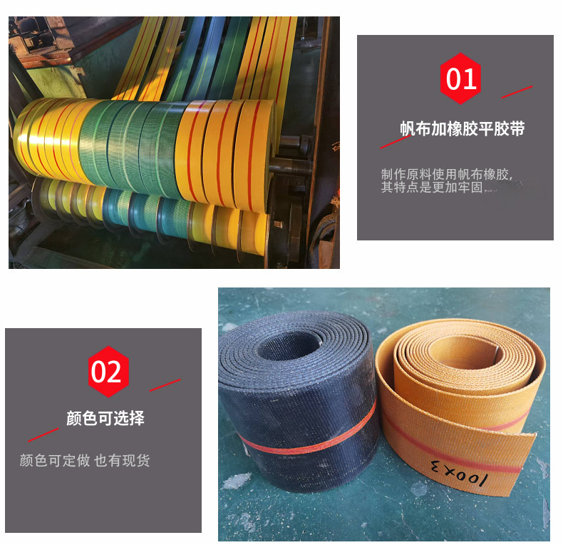 Yellow canvas belt grinder flat belt industrial drive conveyor belt elevator rubber nylon trimming conveyor belt