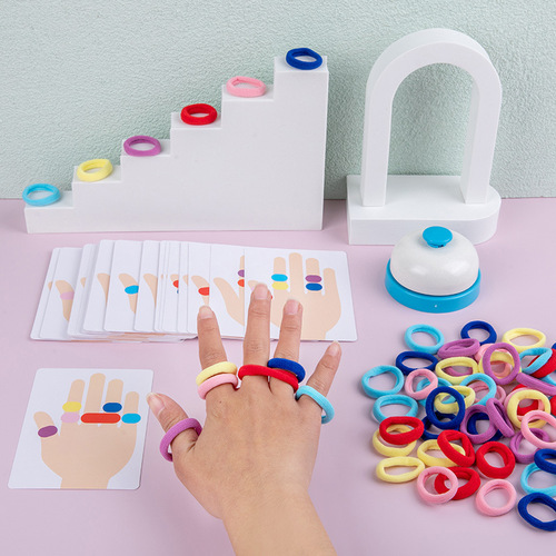 Early Childhood Educational Puzzle Toy: Color Recognition Parent-Child Interactive Ring Toss Battle Game – Montessori Teaching Aid