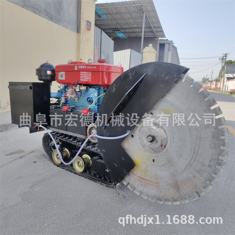 电启动小型马路切割机 水冷汽油路面切缝机 手推式地面切槽机