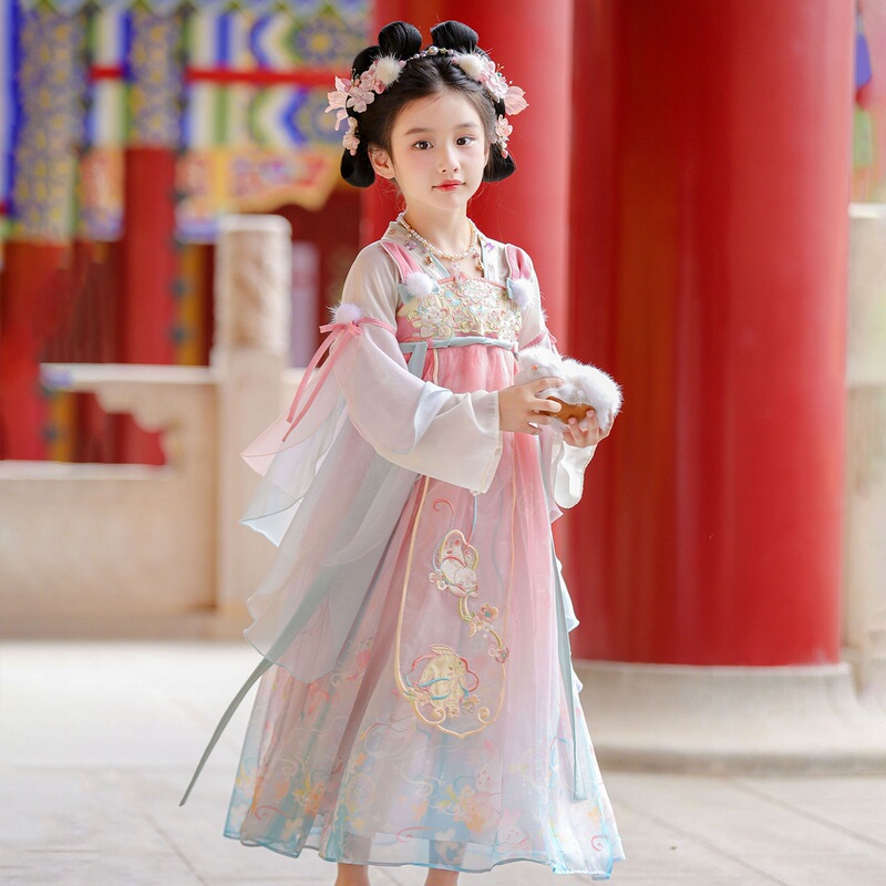 贝优可正品2025高端女童超仙国风公主小女孩连衣裙唐装中秋表演服|undefined