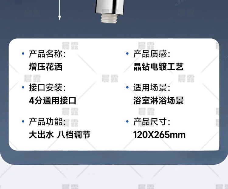 American cross-border 8-function pressurized hand spray, label, new special calendar showerhead, super powerful shower head undefined