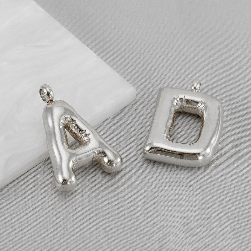 7g Weight Pendant, Chain Jewelry Making Type 24mm Jewelry Making Size DIY Jewelry Accessories Classification 1 Piece Quantity 304 Stainless Steel Material Letter Pattern Simple Style Style 1 Piece 24mm 304 Stainless Steel Letter Pendant Chain 6
