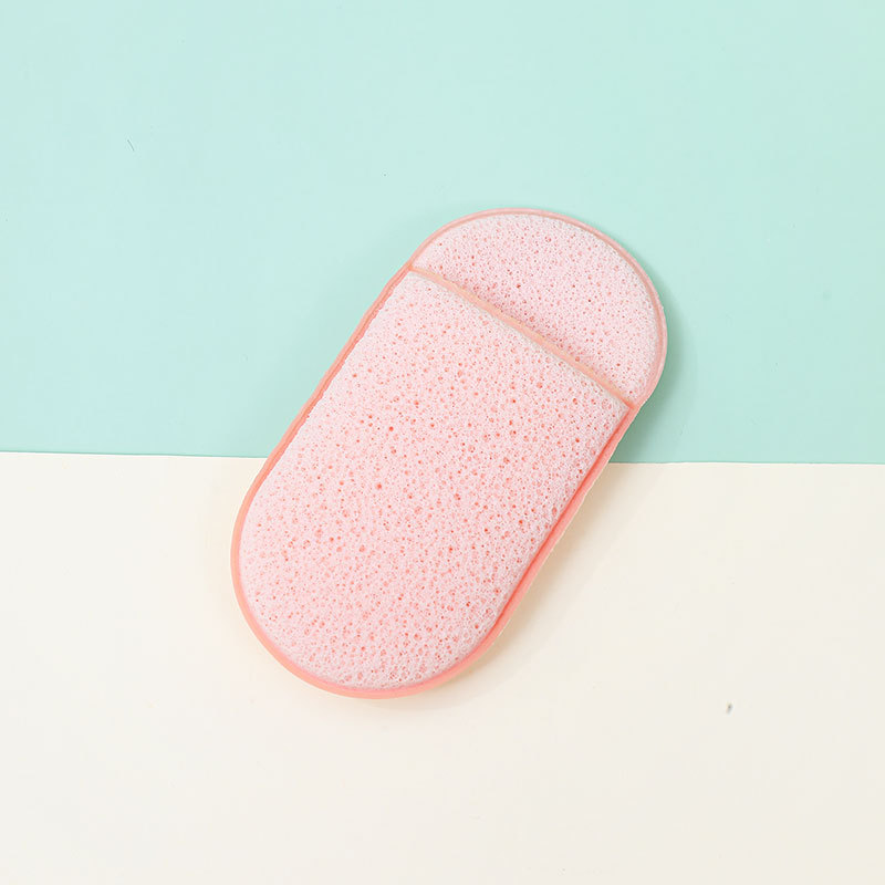 Limpiador facial personalizado de fábrica, pantuflas pequeñas con guantes ovaladas, limpiador, limpiador, máscara de barro, desmaquillante, esponja, toalla facial