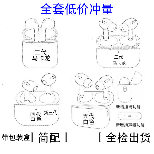 Third Generation Bluetooth Headset i7s i9s i12 Bluetooth Headset with Charging Bin Box Second Generation Macaron TWS Headset