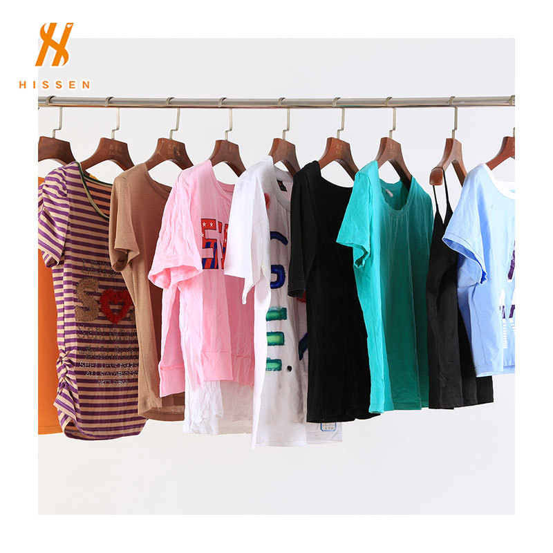 混批二手衣服夏季短袖used clothes bales跨境整柜出口博茨瓦纳