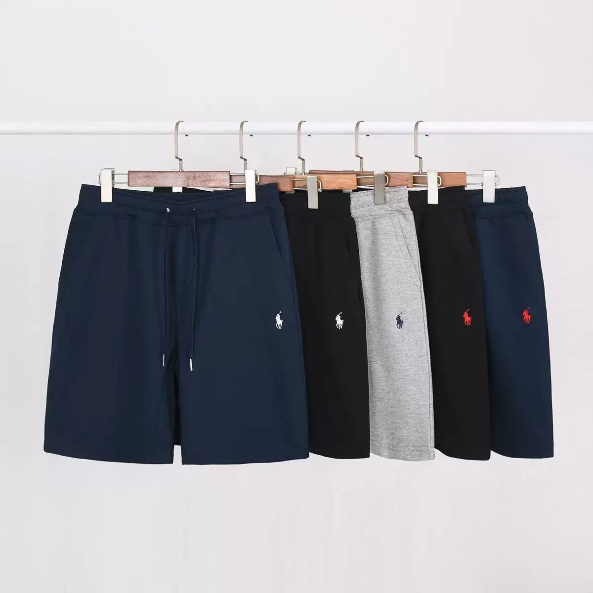 Light Luxury Rl Men's Shorts, Elegant Five-Point Pants, Summer Loose Cotton Sports and Leisure Outer Shorts, Breathable Outer Wear