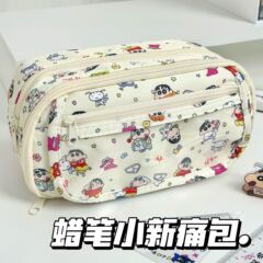 漫画クレヨンしんちゃん痛みバッグ筆袋シンプル学生かわいい多層大容量鉛筆ケース文房具収納袋