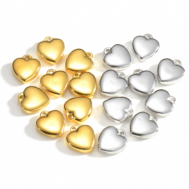 3g Weight Pendant Jewelry Making Type 1*1cm, 15*5mm Jewelry Making Size 18K Real Gold Plated Plating Material 1 Piece Quantity 201 Stainless Steel Material Letter, Heart Shape, Solid Color Pattern Simple Style Style Plating Craft 1 Piece 1*1cm 15*5mm 304 Stainless Steel Letter Heart Shape Solid Color Pendant 1