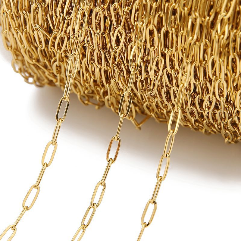 Stainless Steel Flat Square Wire Oval Cross Chain Paperclip Square Cross Chain DIY Necklace Bracelet Chain Wholesale Stainless Steel Flat Square Wire Oval Cross Chain Paperclip Square Cross Chain DIY Necklace Bracelet Chain Wholesale