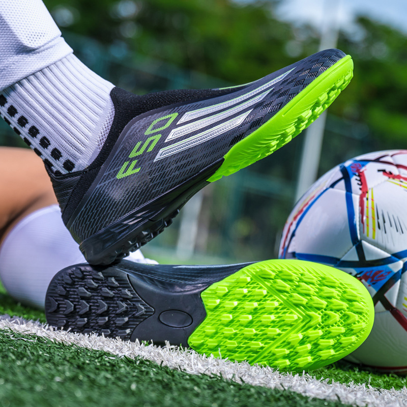Zapatillas de Fútbol Tejidas para Entrenamiento y Competición AG, Suela de TPU, Transpirable, para Césped