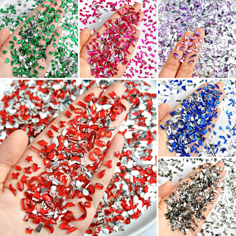 Internet Celebrant New Acrylic Cherry Blossom Love Flat Bottom Alien Diamond Nail Art Jewelry Super Flash Beautiful Nail Decoration