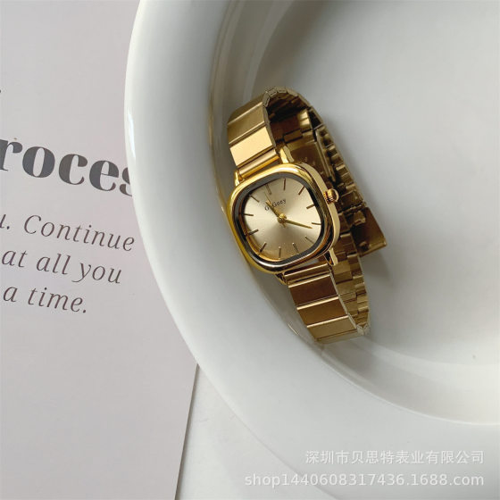 Gogoey New Arrival Light Luxury Niche Korean Style Fresh Style Watch Women's Simple Elegant Student Square Bamboo Strap
