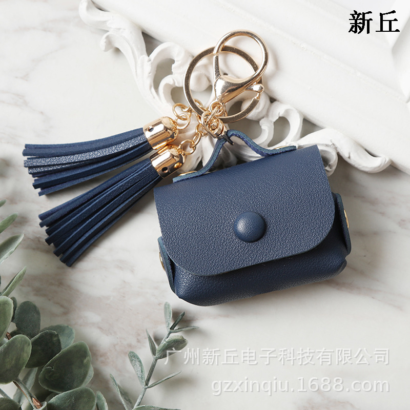 Funda de cuero con borlas de venta directa de fábrica, adecuada para los nuevos auriculares Apple Airpods.