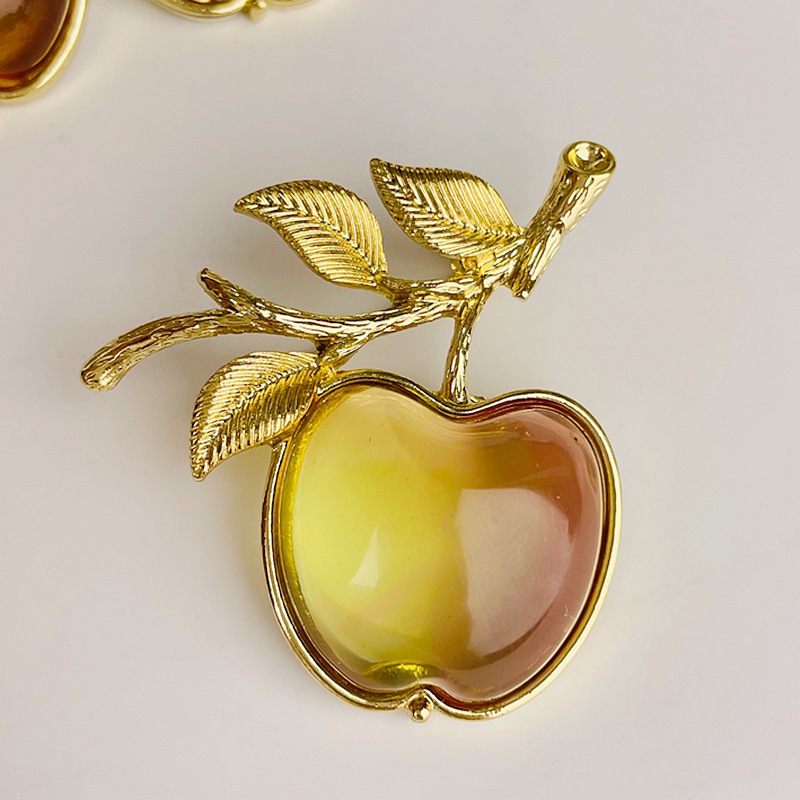 Simple Style Apple Alloy Plating Inlay Imitation Glaze Women's Earrings Brooches display picture 5