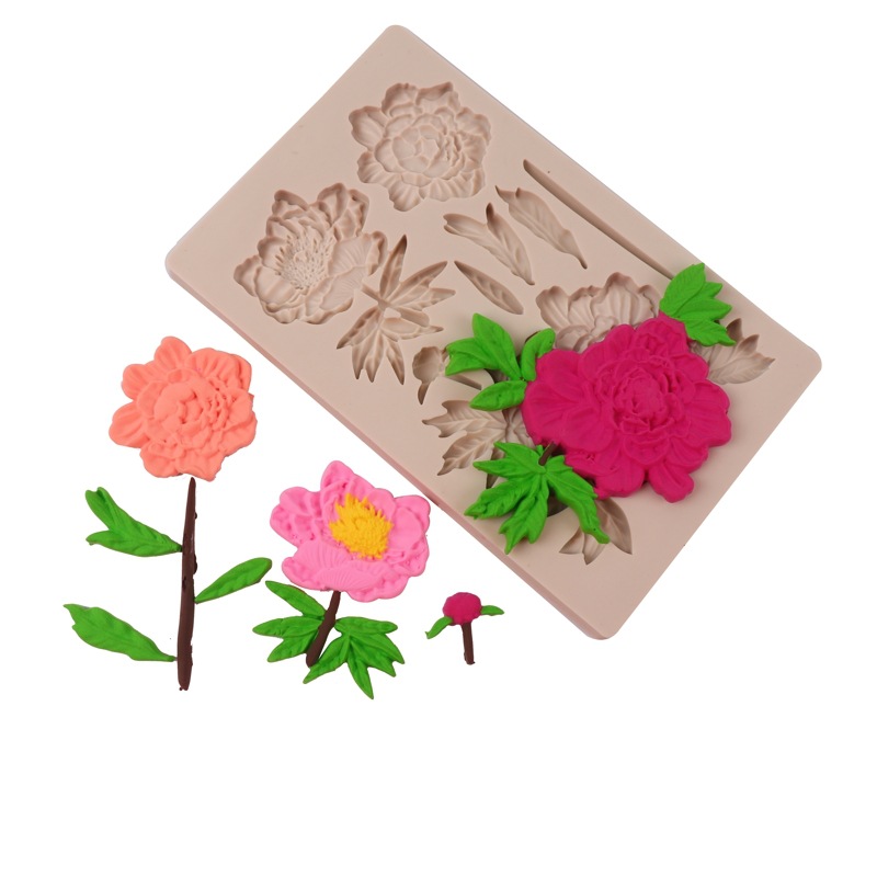 Nuevo molde de silicona crisantemo Rosa hojas chocolate pastel decoración fondant molde DIY epoxi herramienta