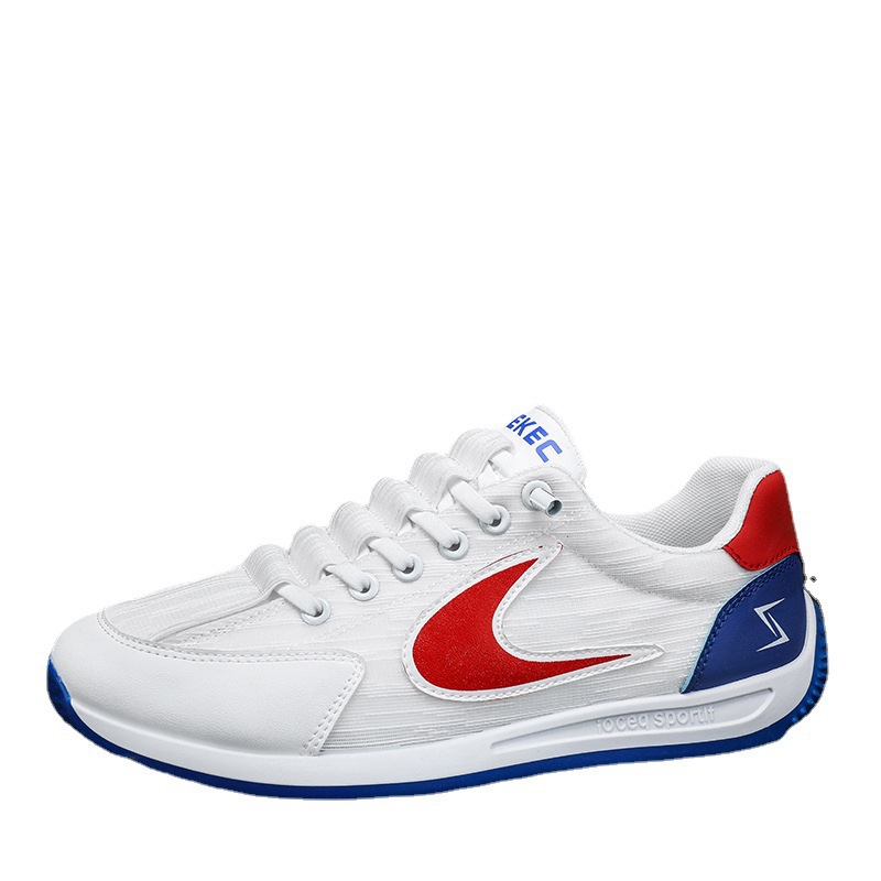 Zapatos de los hombres de verano nuevo transpirable zapatos blancos con cordones zapatillas casuales jóvenes corriendo zapatos de argán