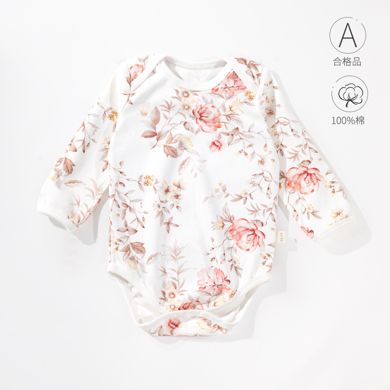 Vaina de algodón puro bebé clase un jersey de manga larga bebé tocando fondo interior mono transfronterizo al por mayor de una sola pieza de entrega