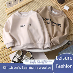 New children's fashion sweatshirts for spring, autumn, and winter, unisex for kids and babies, hooded sweatshirts with letter prints for young children.