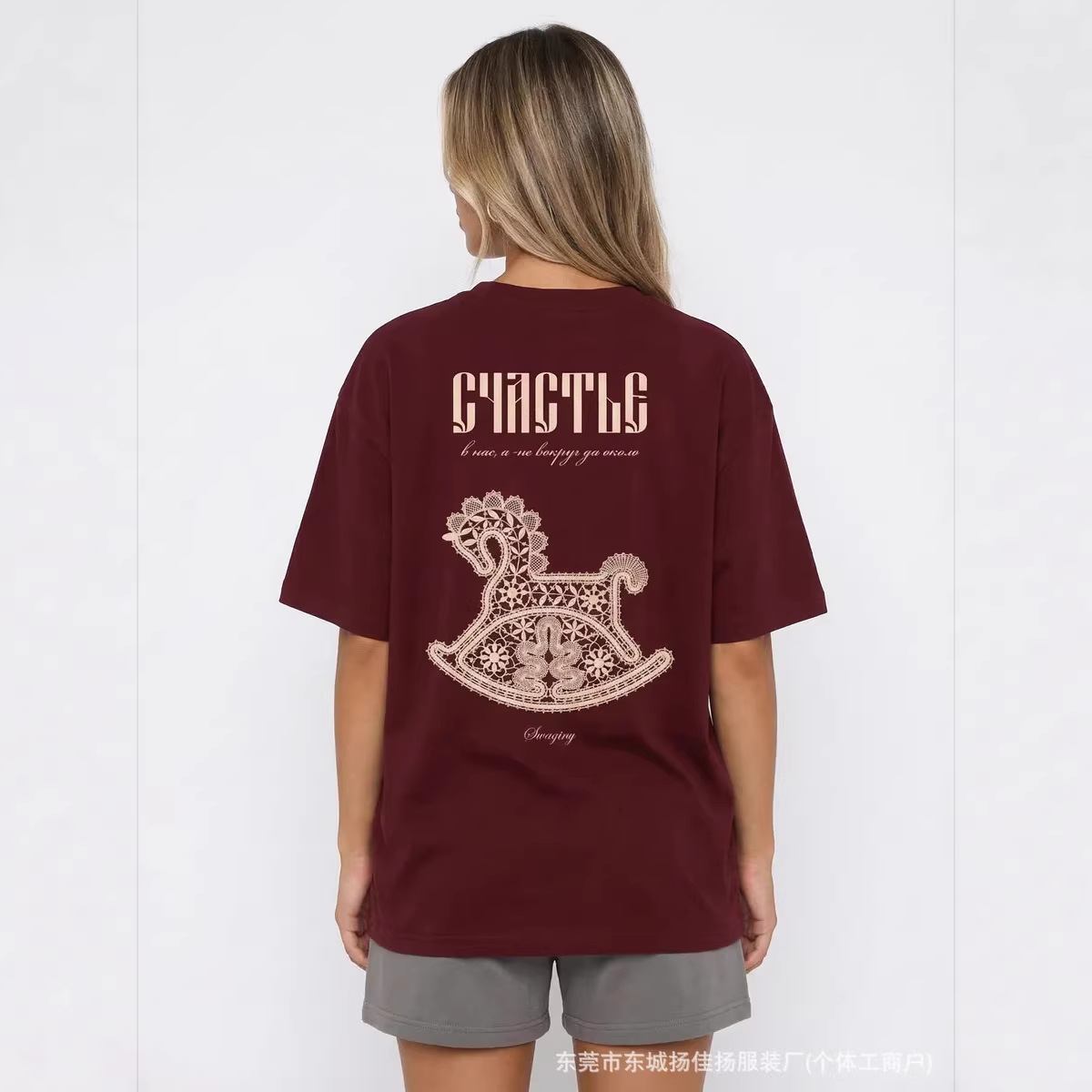 100% Pure Cotton Short-Sleeved T-Shirt Summer American Retro Niche Trendy Fun Chic Printed Hiphop Top for Women