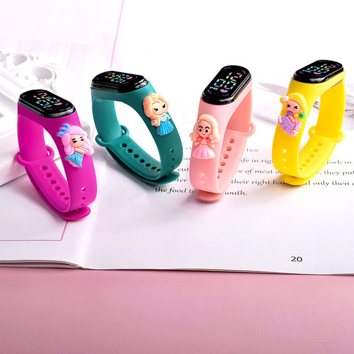 New Cartoon Anime Princess LED Figurine Watch, Cute Outdoor Sports Electronic Watch Wholesale