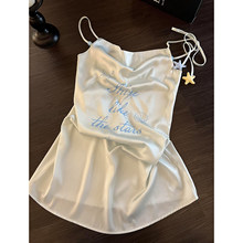 法式轻奢卡通印花吊带睡裙女夏季2026新款高级感家居服连衣裙裙子