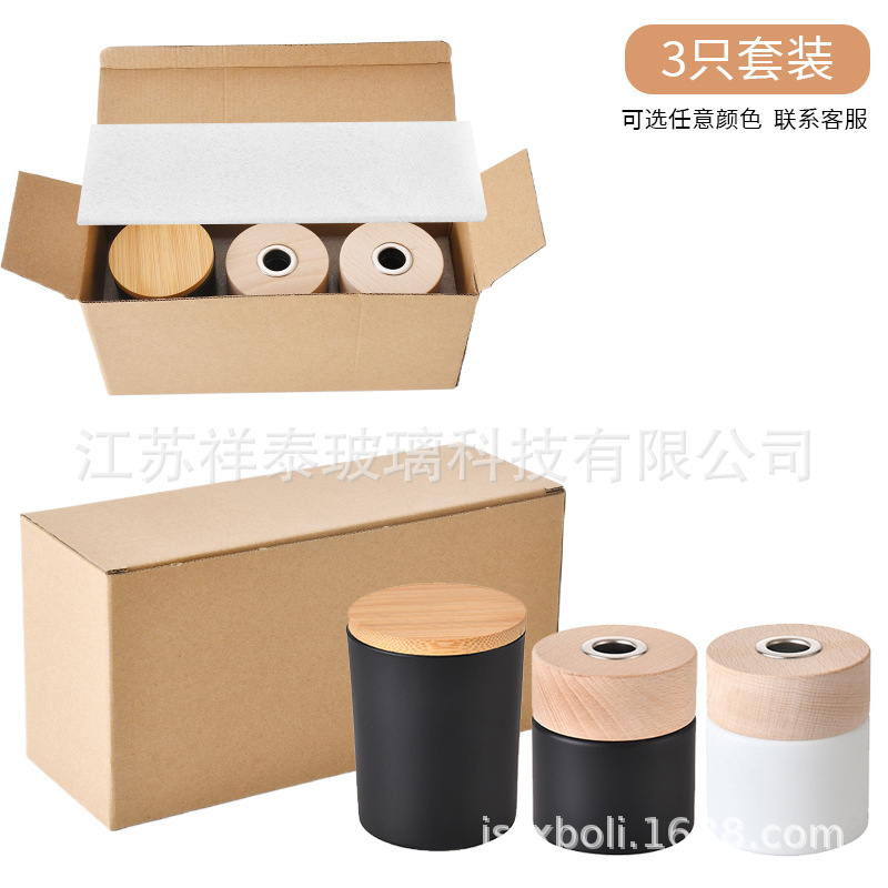 Botella de fragancia simple, taza de vela de moda, atmósfera romántica en el hogar, combinación de bambú y madera, cubierta de metal, tablero de vela de fragancia de vidrio