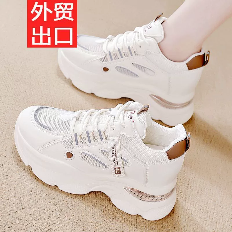Shoes for women spring and autumn ins trend versatile inner height increasing dad shoes for women 2024 spring and autumn new versatile sports shoes