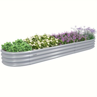 2025 New Cross-Border Dropshipping Anti-Rust Garden Bed 1 Piece 12X2X1 Feet Oval Cross-Border