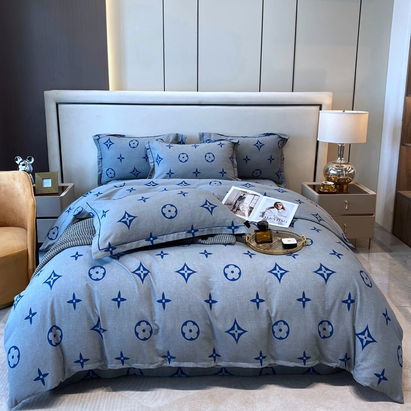 Nuevo juego de cuatro piezas de lana gruesa y cepillada, ropa de cama de edredón de impresión de lujo ligero para el hogar, ropa de cama de otoño e invierno al por mayor