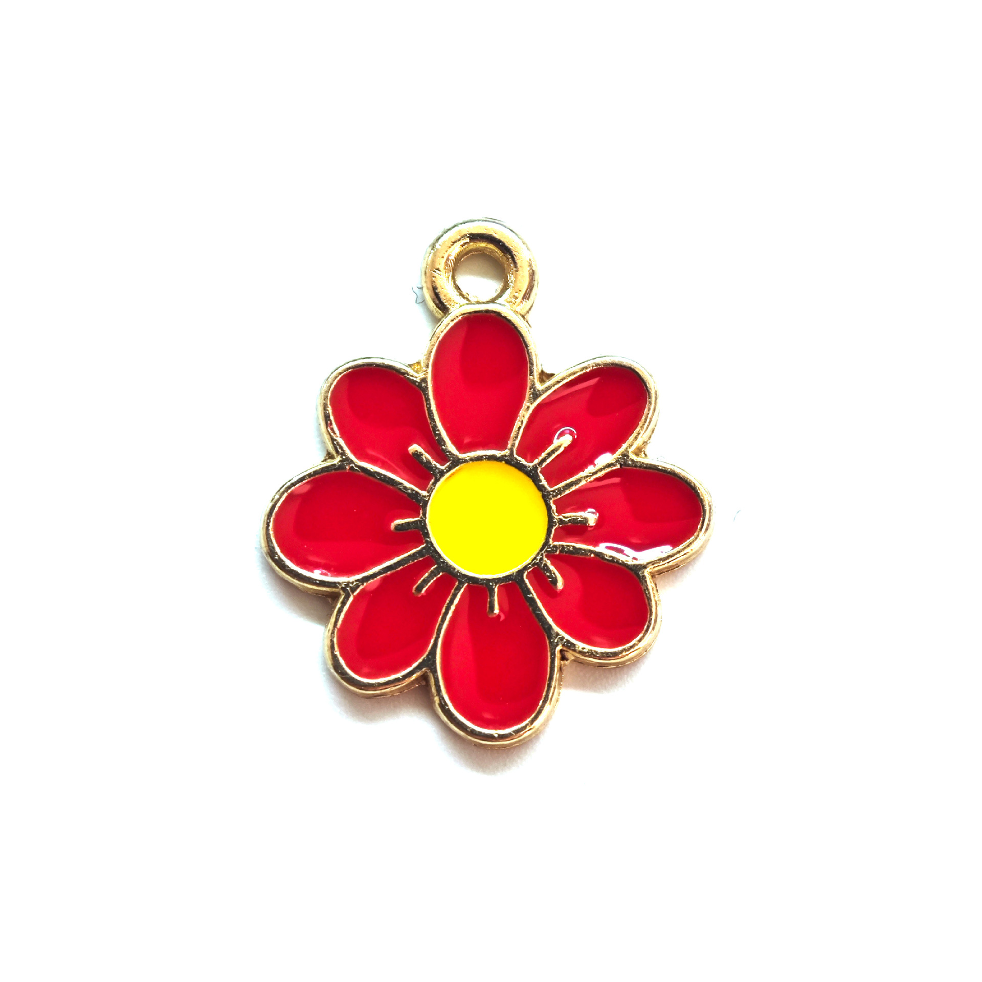cross-border colorful flower sunflower little daisy drop oil accessories diy ornament accessories necklace keychain pendant