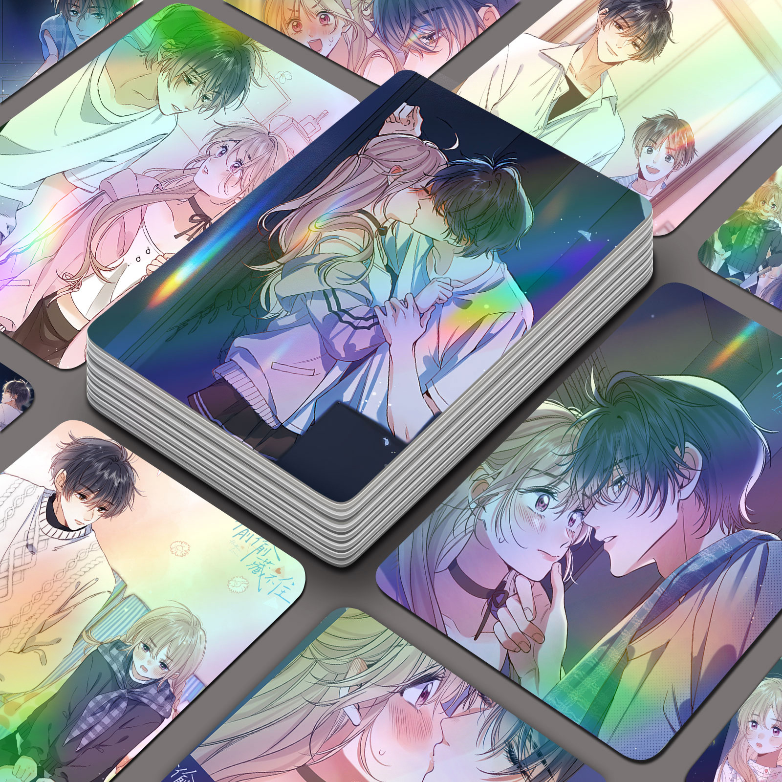 偷偷藏不住鐳射小卡55張段嘉許桑椎桑延動漫二次元周邊圓角三寸卡