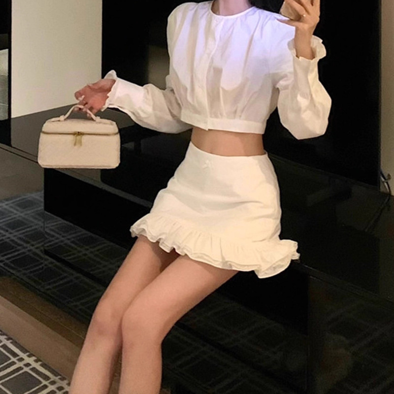御姐轻熟绝美小裙子套装女初秋季清纯白月光穿搭高级感贵气两件套|undefined