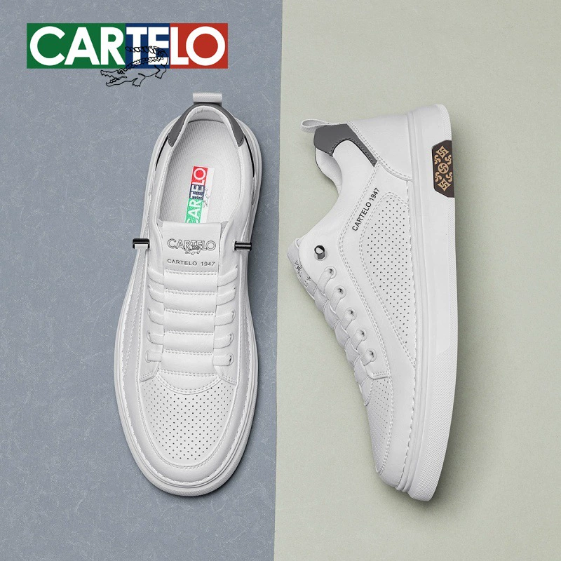 Katile крокодил легкая роскошная мужская обувь, вырезая пустую спортивную обувь с низким верхом простой цветной бизнес-обувь, маленькая белая обувь для мальчиков