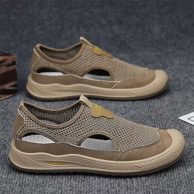 Трансграничные сандалии мужские летние новые повседневные вождения спортивные баотоу мужские дышащие наружные противоскользящие пляжные тапочки