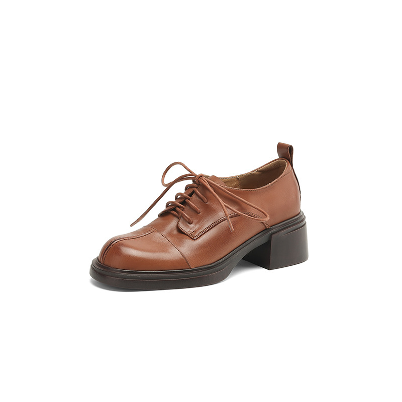 chii◎ CHIKO Chasity Round Toe Block Heels Oxfords Shoes