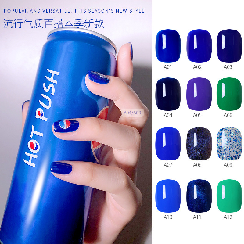 Net Red 2023 New Klein Blue Armor Oil Gel Autumn and Winter Transparent Blue Phototherapy Nail Polish Gel for Shop Opening