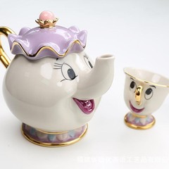 国境を越えた美女と野獣茶鍋奥さんティーポット阿奇水杯Mrs. Pottsセット誕生日プレゼント卸売り