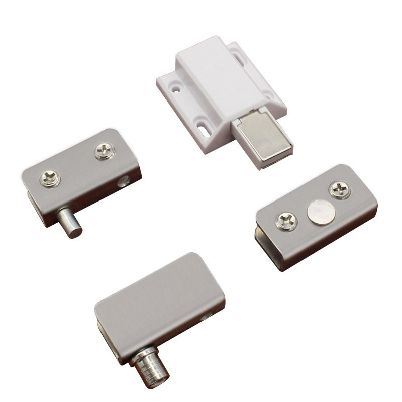 Sukook sin orificios de acero inoxidable bisagra de la puerta del gabinete de vidrio sola puerta doble bisagra emergente automática abrazadera superior e inferior táctil magnética