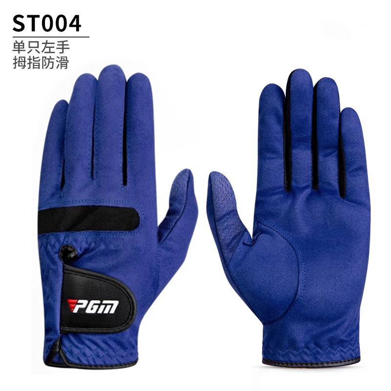 Găng tay golf PGM siêu mỏng thoáng khí chống trượt nam — ST004 Xanh dương-[Chống trượt ngón tay cái bên trái]