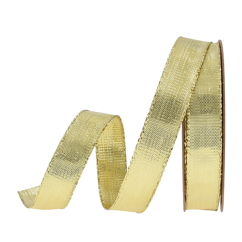 Nuevos productos transfronterizos, verde dorado y plateado brillante, cinta de seda, decoración de flores de celebración festiva, embalaje de regalo, cinturón de cebolla brillante, 10 yardas en stock