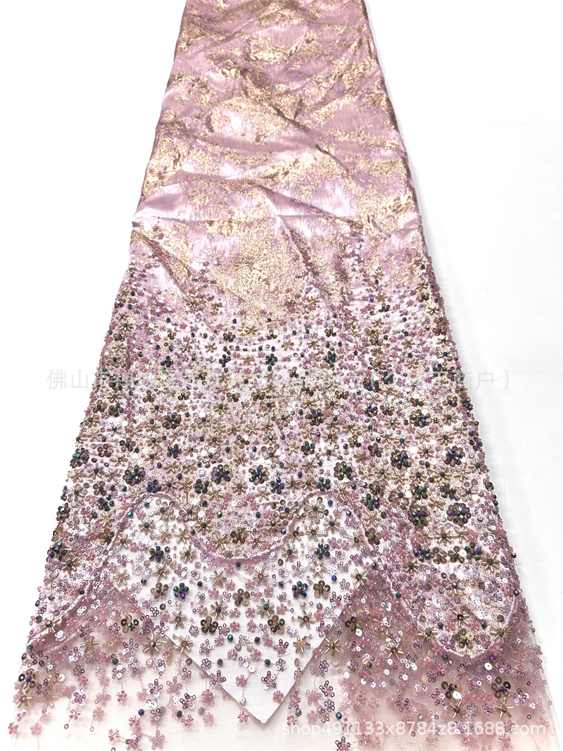 Fabrica directa de cuentas Jacquard tela de encaje Gaoding ropa de moda de cena de fiesta tela de baile