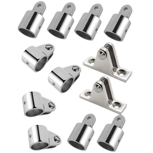 12-Piece Set of Sunshade Canopy Accessories with Sliding Sleeves and 316 Stainless Steel Marine Hardware for Yacht Hatches