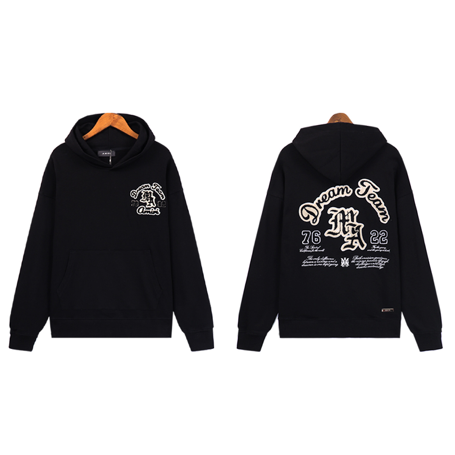 Fog marca de moda AM suéter logotipo de letras agrietadas salpicaduras de tinta pintura graffiti bordado sudadera con capucha chaqueta de pareja IR1