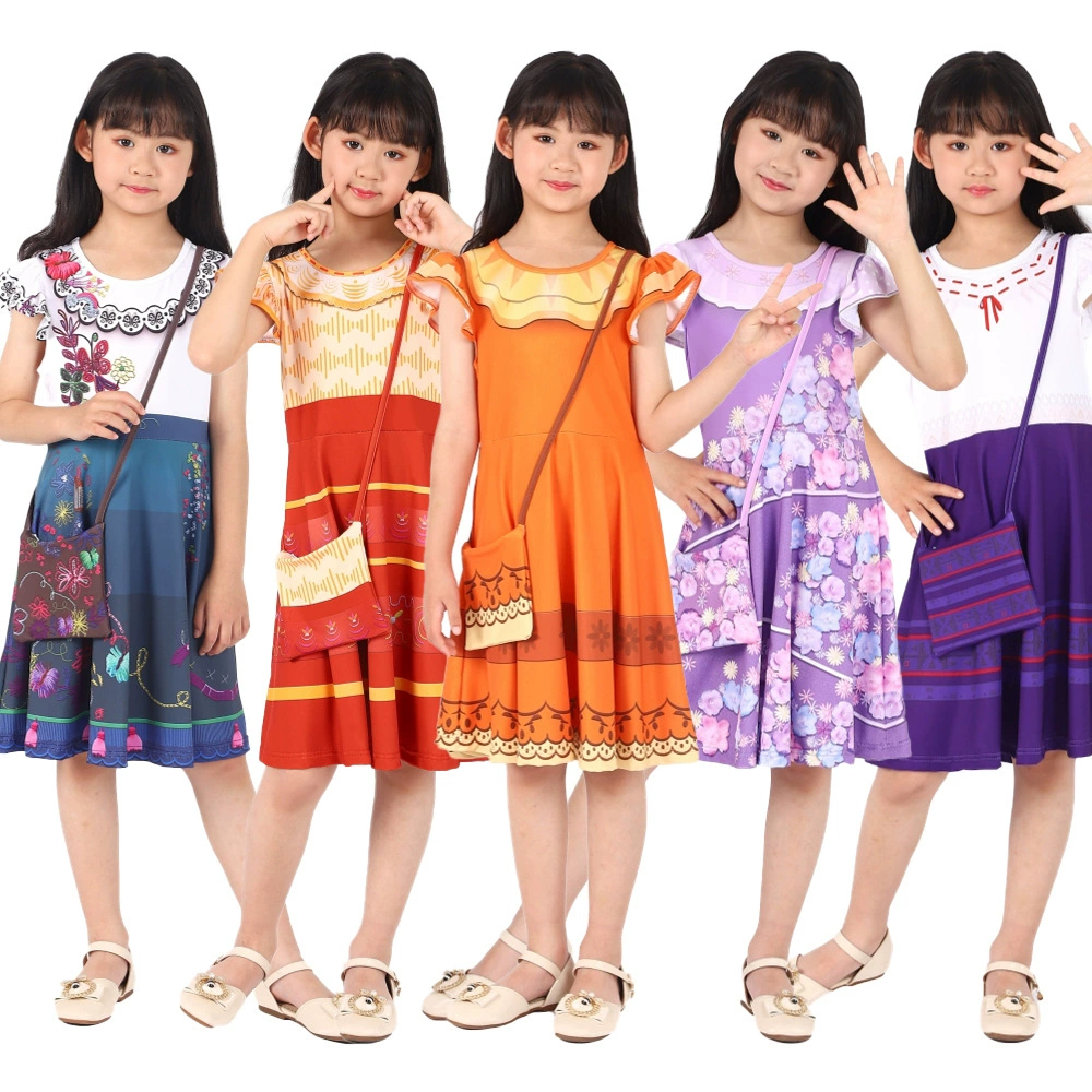 Волшебное платье Full House Принцесса Изабелла Луиза Белое платье принцессы с короткими рукавами Сумка для девочек Игровая одежда